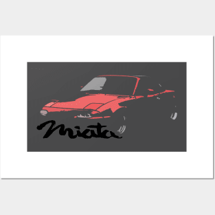 Miata MX5 I NA Red Cutout Posters and Art